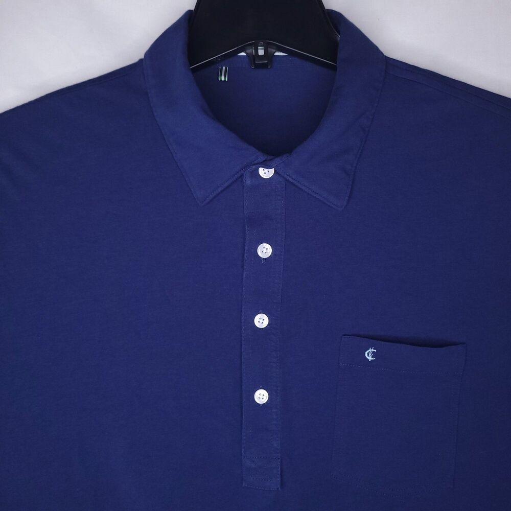 Criquet Polo Shirt Mens XL Navy Blue Pima Cotton Short Sleeve